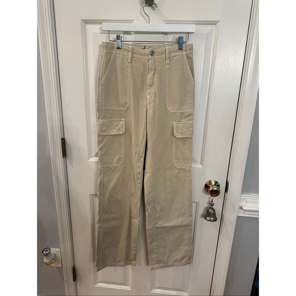 Zara Tan Twill Cargo Pants sz 2 EUC